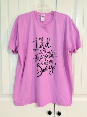 Women’s Pink Graphic Tee - 'The Lord is My Strength'